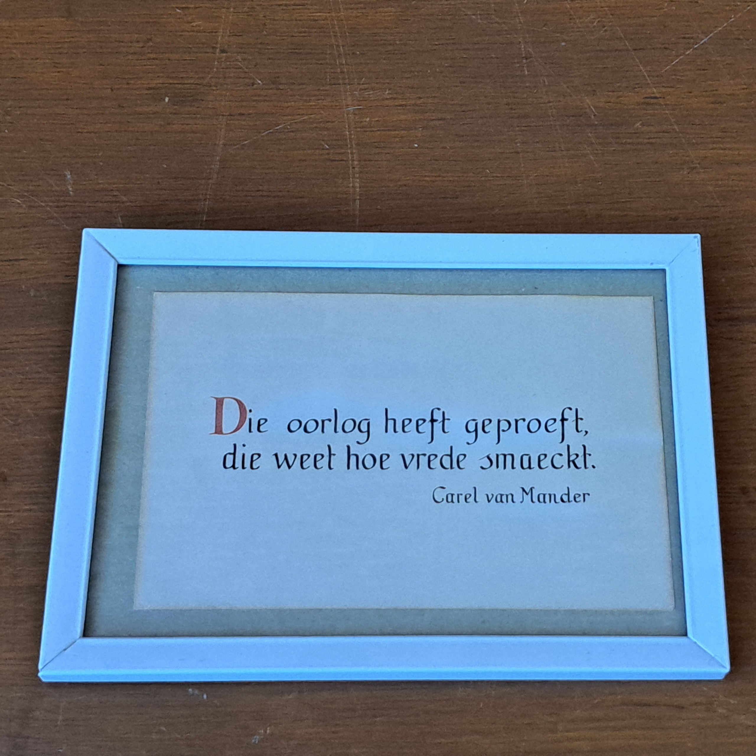 Schilderij 'die oorlog heeft geproefd'